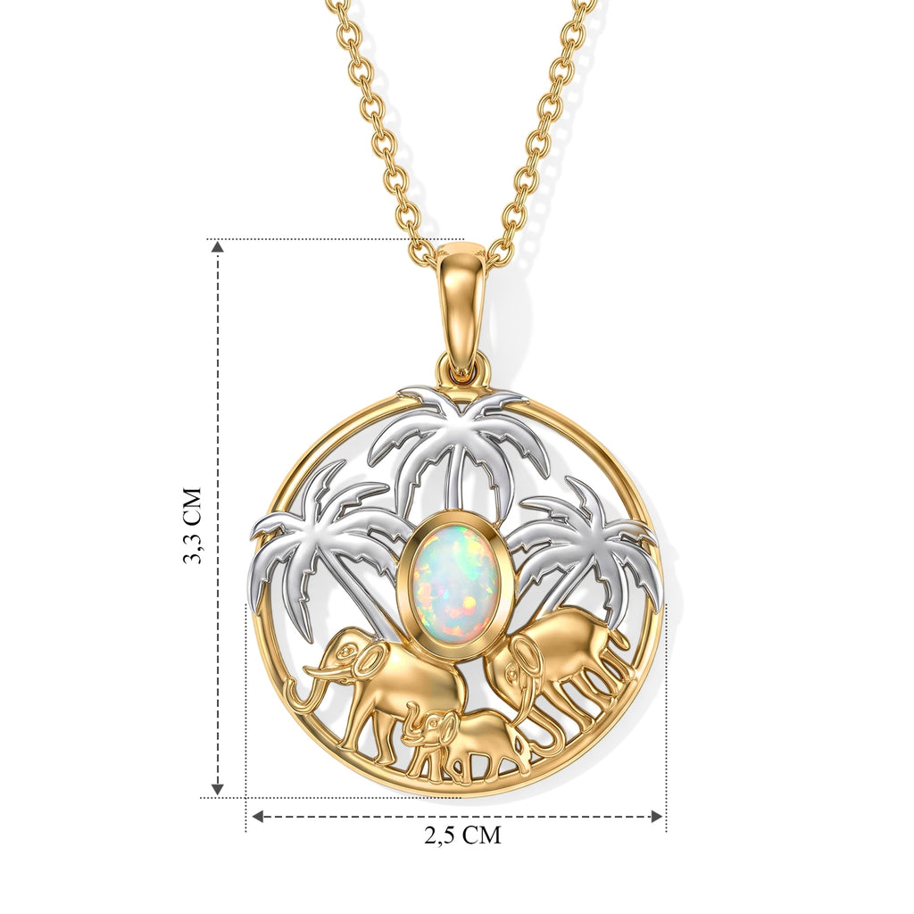 EVER TRUE AAA Natürlicher, äthiopischer Welo Opal Anhänger mit Kette, ca. 50 cm Reine Bronze Platiniert und vergoldet und Edelstahl Platiniert ca. 0.54 ct