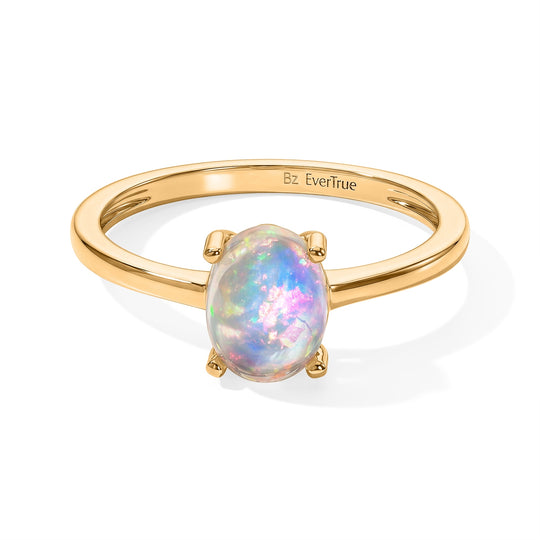 3er Set - EVER TRUE AAA Natürlicher, äthiopischer Welo Opal Anhänger mit Kette, Ohrringe und Ring, (9-14 Werktage Lieferzeit) ca. 50 cm (Größe 21.00) ca. 2.25 ct
