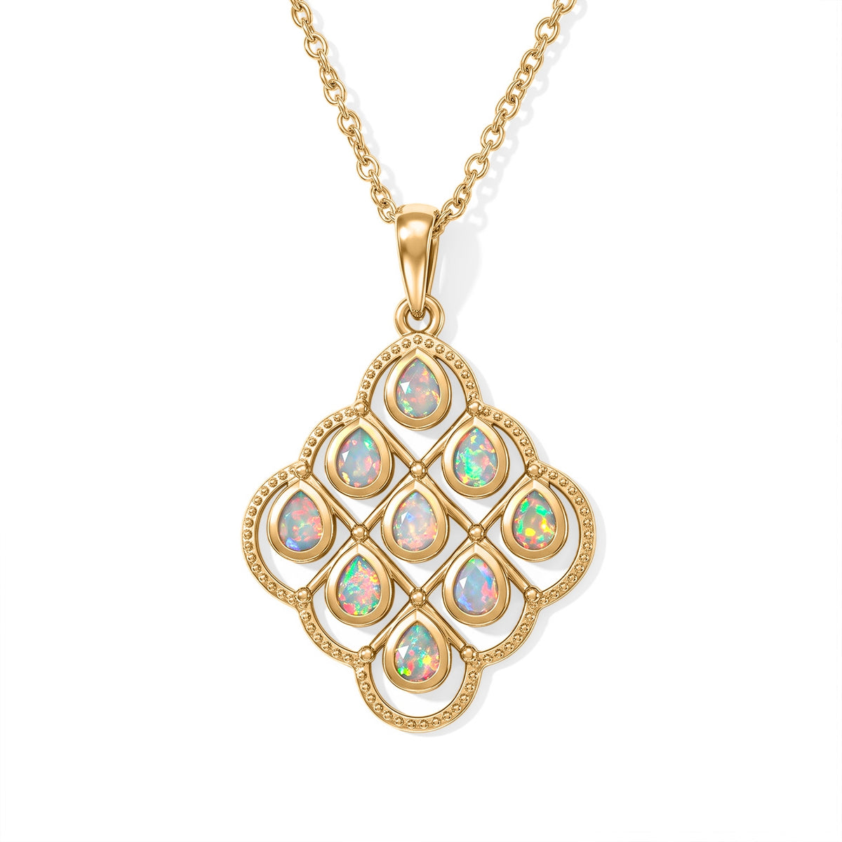 EVER TRUE AA Natürlicher, äthiopischer Welo Opal Anhänger mit Kette, (9-14 Werktage Lieferzeit) ca. 50 cm ca. 0.80 ct