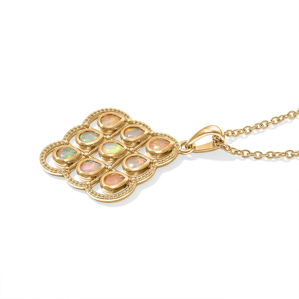 EVER TRUE AA Natürlicher, äthiopischer Welo Opal Anhänger mit Kette, (9-14 Werktage Lieferzeit) ca. 50 cm ca. 0.80 ct