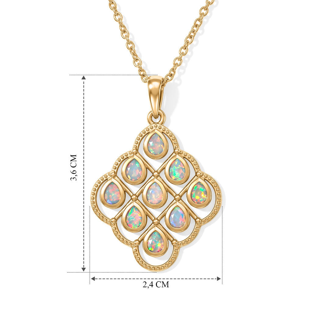 EVER TRUE AA Natürlicher, äthiopischer Welo Opal Anhänger mit Kette, (9-14 Werktage Lieferzeit) ca. 50 cm ca. 0.80 ct