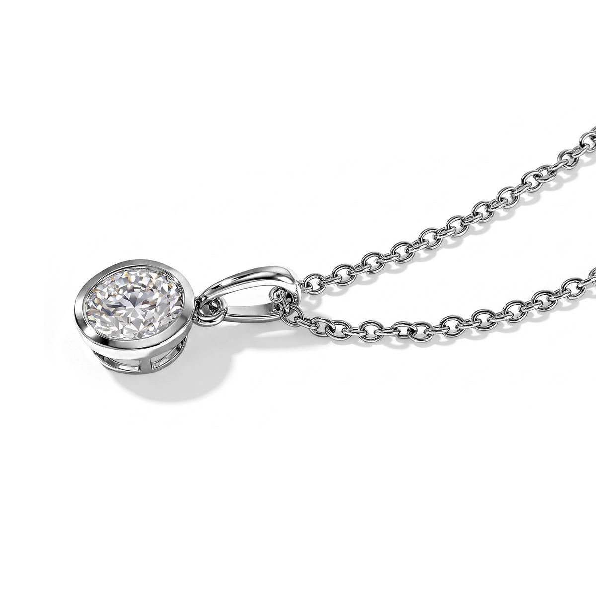 D'Joy Moissanit Schmuckset ca. 50 cm 925 Silber Platiniert und Edelstahl Platiniert ca. 1,28 ct.