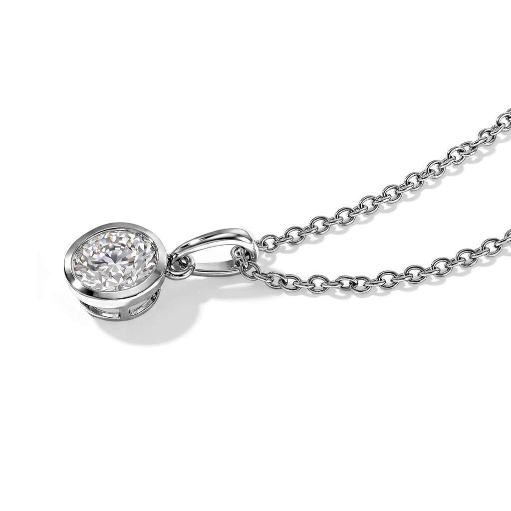 D'Joy Moissanit Schmuckset ca. 50 cm 925 Silber Platiniert und Edelstahl Platiniert ca. 1,28 ct.