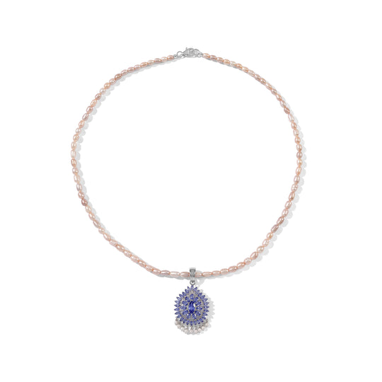 D'Joy AA Salamanca Feueropal, Süßwasser Perle (3mm) Schmuckset ca. 50 cm 925 Silber 750 Gelbgold vermeil 64.30 ct