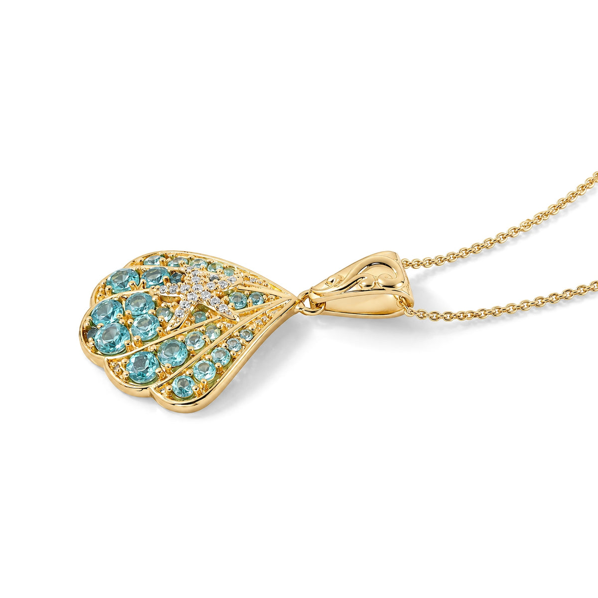 EVER TRUE AA Blauer Apatit Anhänger mit Kette, ca. 50 cm ca. 2.26 ct