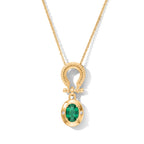 LUXURIANT DIAMOND - AAA Lab Grown Kolumbianischer Smaragd, Lab Grown Diamant Schmuckset ca. 50 cm 925 Silber 750 Gelbgold vermeil ca. 0,73 ct.