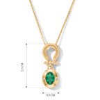 LUXURIANT DIAMOND - AAA Lab Grown Kolumbianischer Smaragd, Lab Grown Diamant Schmuckset ca. 50 cm 925 Silber 750 Gelbgold vermeil ca. 0,73 ct.