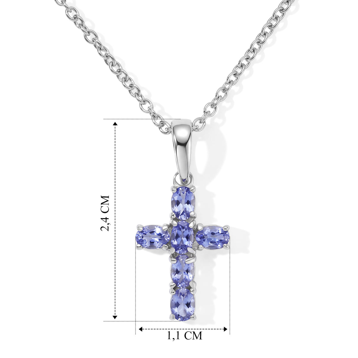 EVER TRUE Tansanit Anhänger mit Kette, (9-14 Werktage Lieferzeit) ca. 50 cm ca. 1.11 ct