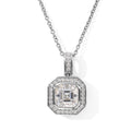 D'Joy Moissanit Anhänger mit Kette, ca. 50 cm 925 Silber Rhodiniert und Edelstahl, ca. 4.32 ct