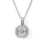 D'Joy Moissanit Anhänger mit Kette, ca. 50 cm 925 Silber Rhodiniert und Edelstahl, ca. 4.32 ct