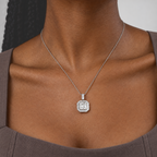 D'Joy Moissanit Anhänger mit Kette, ca. 50 cm 925 Silber Rhodiniert und Edelstahl, ca. 4.32 ct