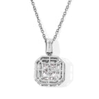 D'Joy Moissanit Anhänger mit Kette, ca. 50 cm 925 Silber Rhodiniert und Edelstahl, ca. 4.32 ct