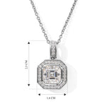 D'Joy Moissanit Anhänger mit Kette, ca. 50 cm 925 Silber Rhodiniert und Edelstahl, ca. 4.32 ct