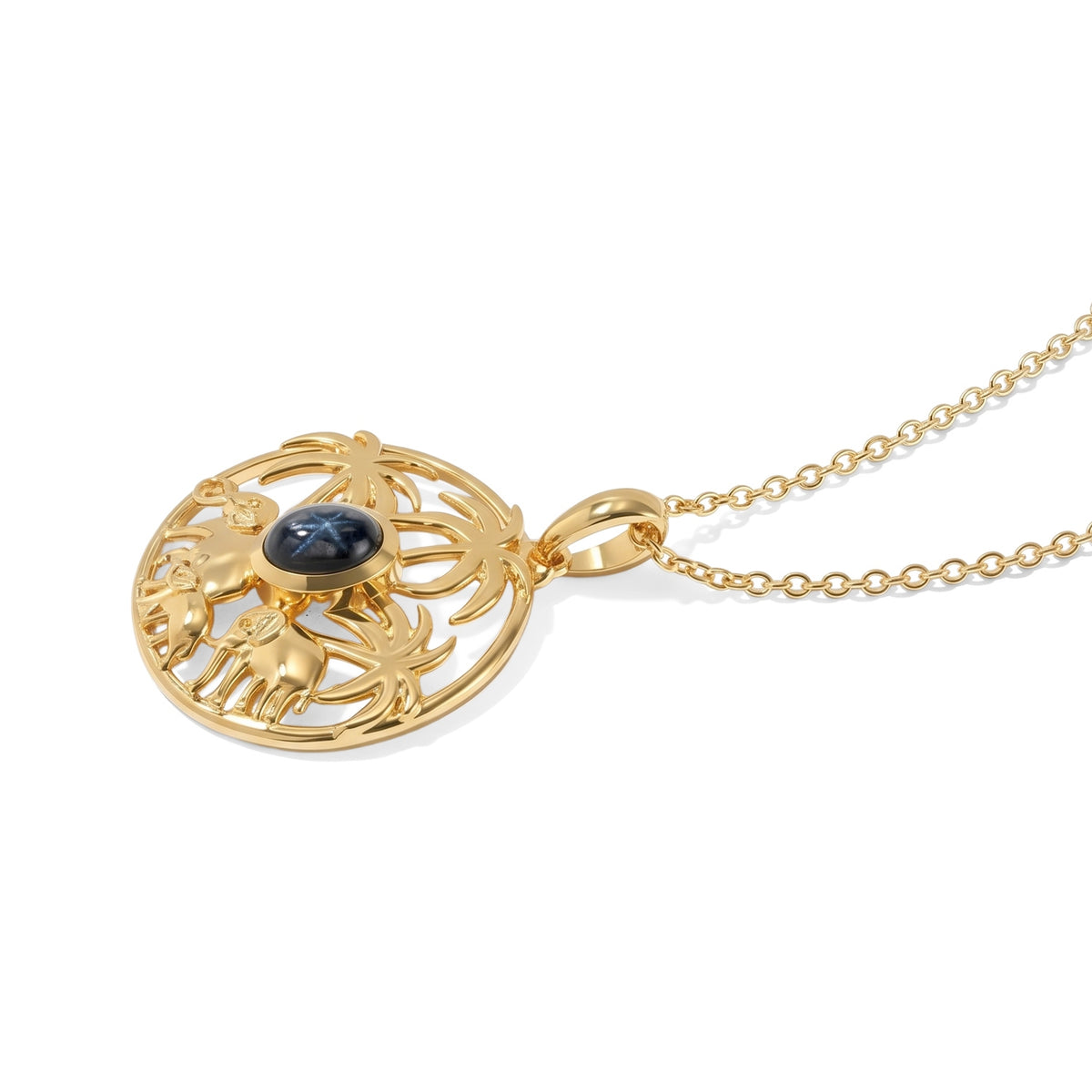 EVER TRUE Diffundierter Stern blauer Saphir Anhänger mit Kette, ca. 50 cm ca. 1.57 ct