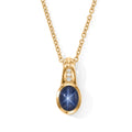 EVER TRUE Diffundierter Stern blauer Saphir, Weißer Zirkon Anhänger mit Kette, ca. 50 cm ca. 2.13 ct