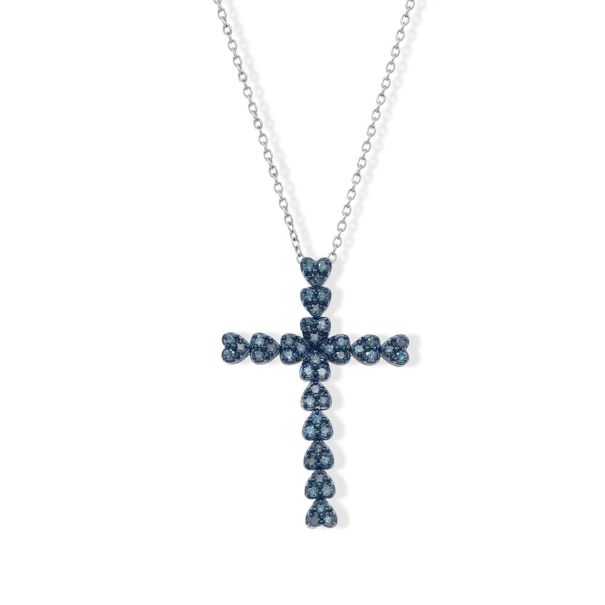 D'Joy Blauer Diamant (IR) Schmuckset (9-14 Werktage Lieferzeit) ca. 45 cm 925 Silber Rhodiniert ca. 0,50 ct.