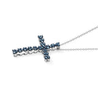 D'Joy Blauer Diamant (IR) Schmuckset (9-14 Werktage Lieferzeit) ca. 45 cm 925 Silber Rhodiniert ca. 0,50 ct.