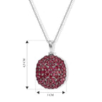 EVER TRUE AA Natürlicher Rhodolith Granat Anhänger mit Kette, ca. 50 cm ca. 13.69 ct