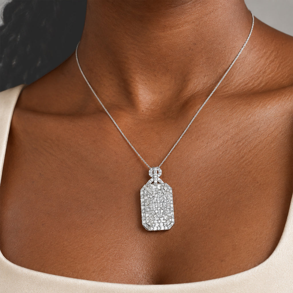 D'Joy Moissanit Schmuckset ca. 50 cm 925 Silber Rhodiniert ca. 3,99 ct.