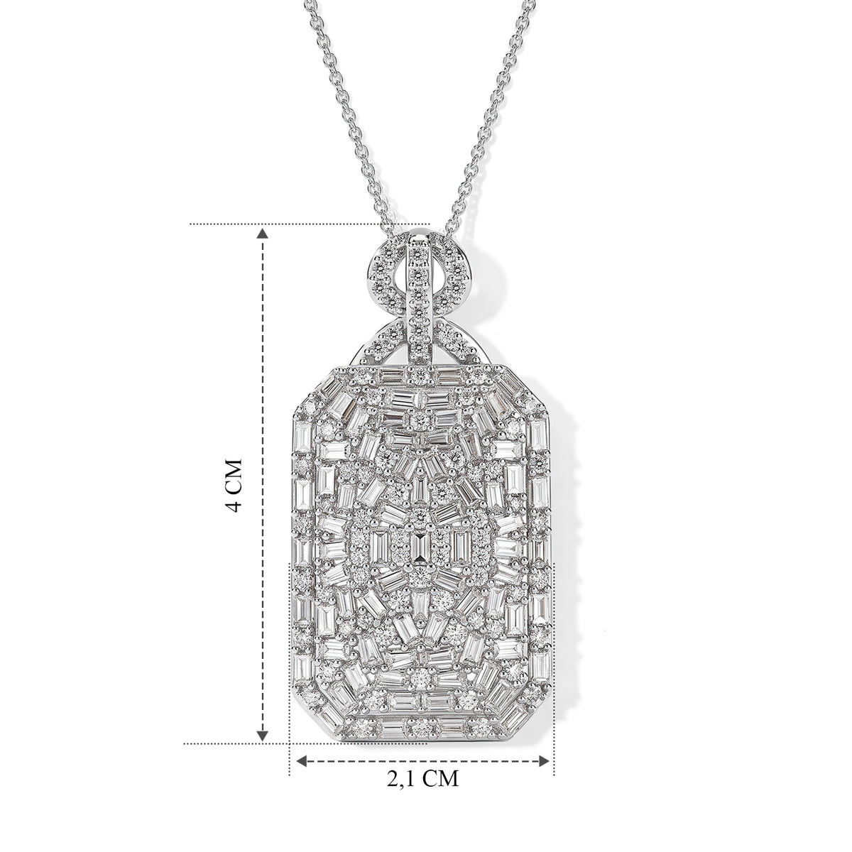 D'Joy Moissanit Schmuckset ca. 50 cm 925 Silber Rhodiniert ca. 3,99 ct.