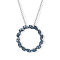 D'Joy Blauer Diamant (IR) Schmuckset  ca. 45 cm+ 5 cm Extender  925 Silber Rhodiniert ca. 0.30 ct