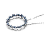 D'Joy Blauer Diamant (IR) Schmuckset  ca. 45 cm+ 5 cm Extender  925 Silber Rhodiniert ca. 0.30 ct