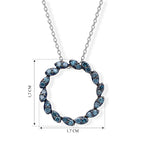 D'Joy Blauer Diamant (IR) Schmuckset  ca. 45 cm+ 5 cm Extender  925 Silber Rhodiniert ca. 0.30 ct