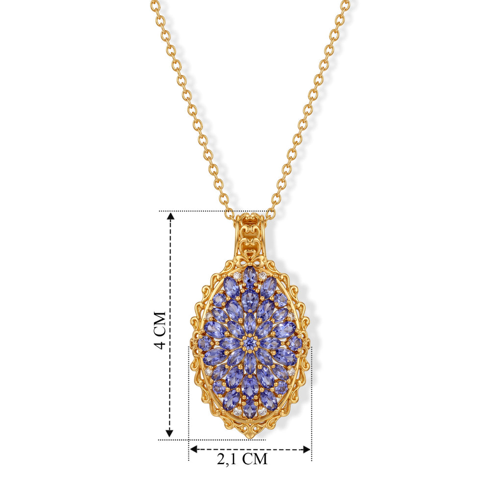 EVER TRUE Tansanit Schmuckset ca. 50 cm ca. 4,48 ct.
