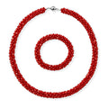 Roter Kristall Schmuckset