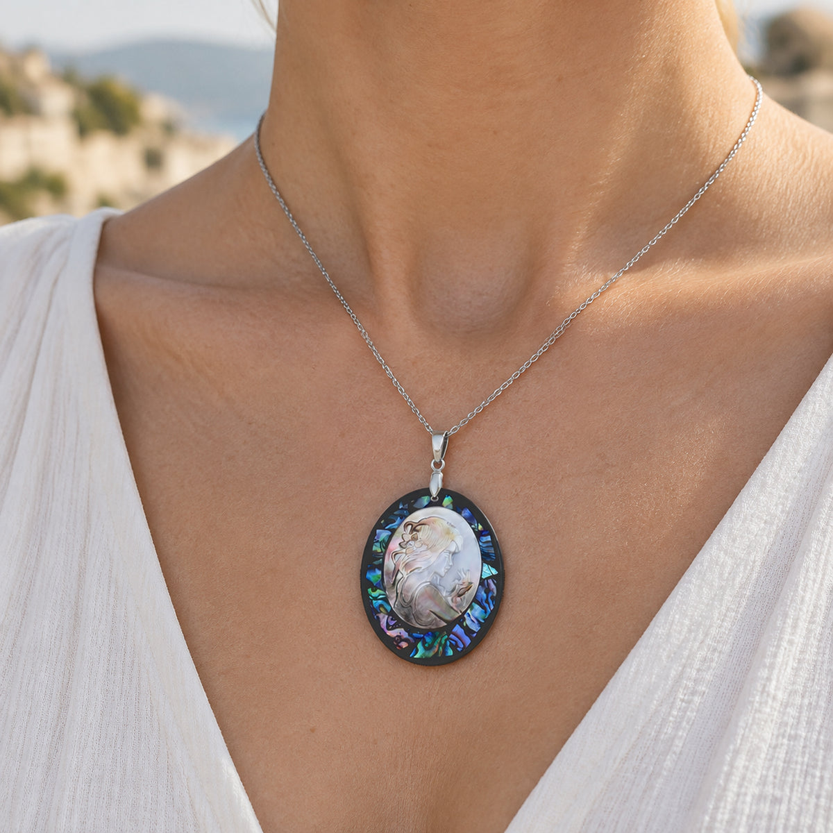 EVER TRUE Kamee, Abalone Muschel Schmuckset ca. 50 cm ca. 0,02 ct.
