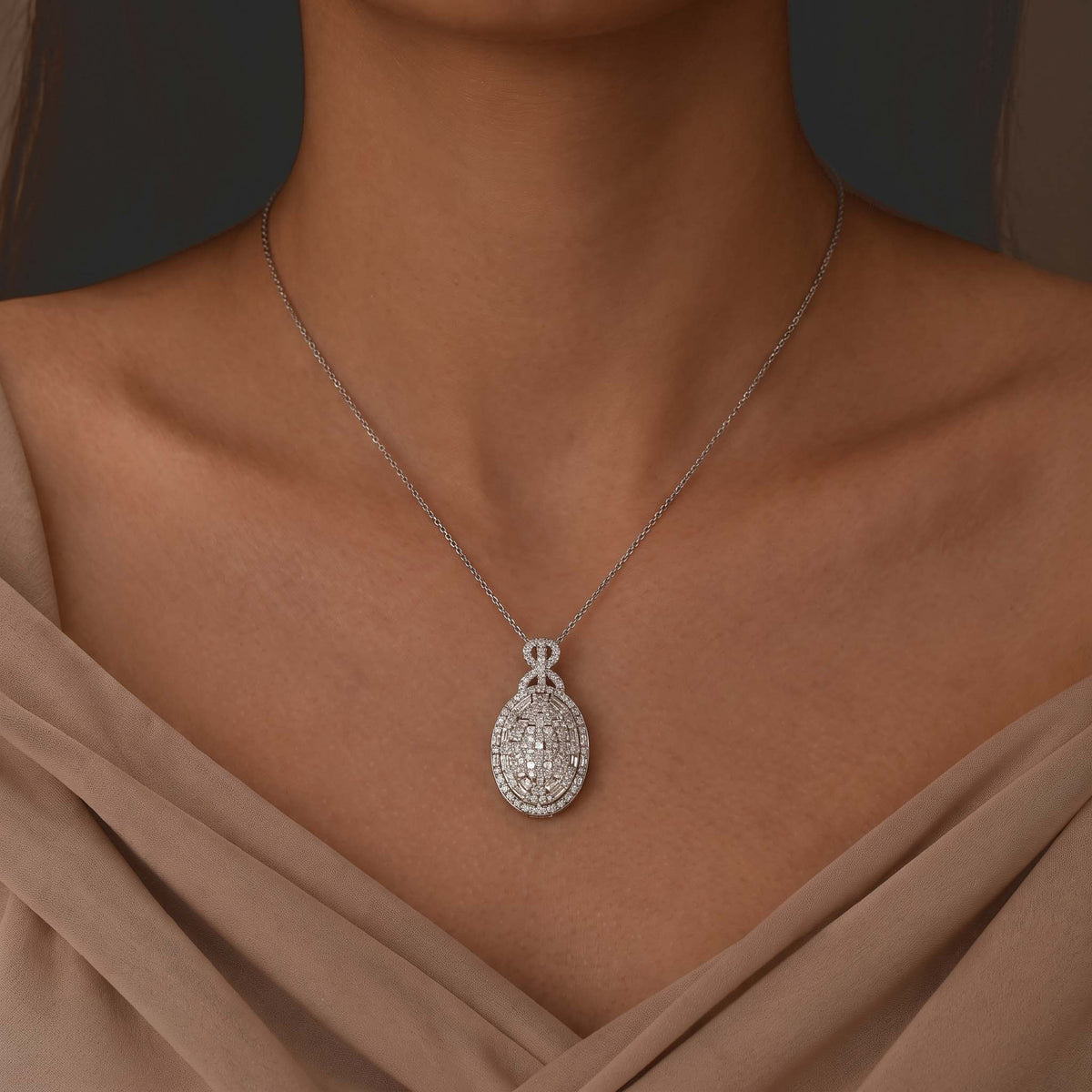 D'Joy Moissanit Schmuckset ca. 50 cm 925 Silber Rhodiniert ca. 4,95 ct.