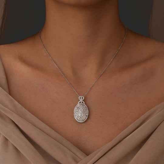 D'Joy Moissanit Schmuckset ca. 50 cm 925 Silber Rhodiniert ca. 4,95 ct.