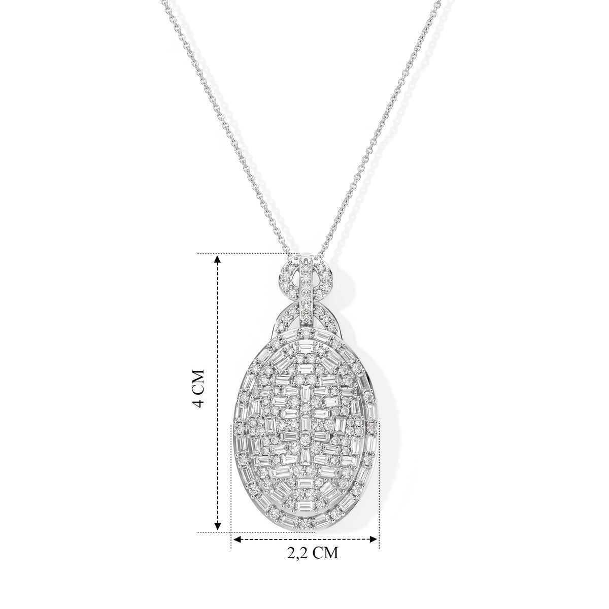 D'Joy Moissanit Schmuckset ca. 50 cm 925 Silber Rhodiniert ca. 4,95 ct.