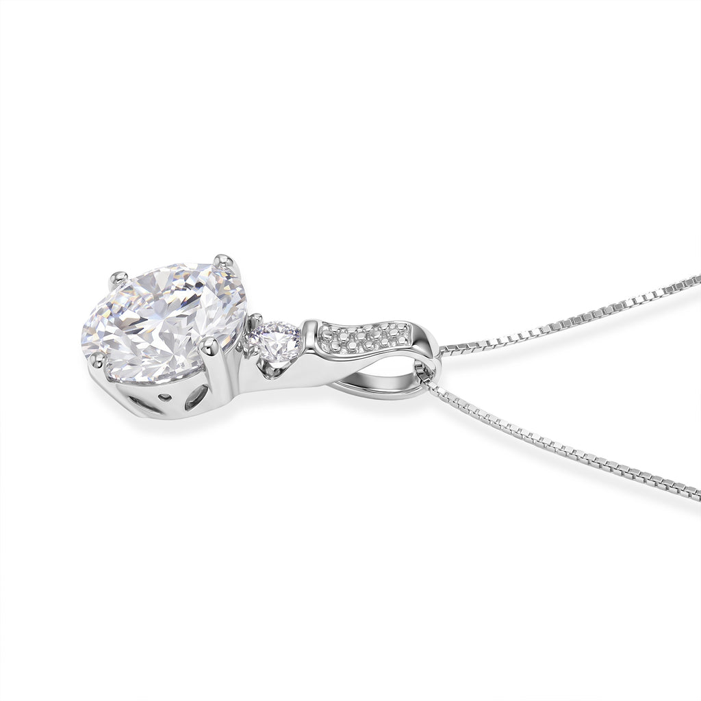 VS Moissanit GRA zertifiziert Schmuckset ca. 50 cm 925 Silber Rhodiniert ca. 4,15 ct.