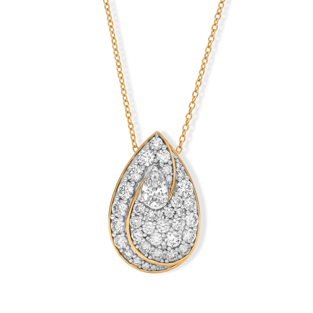 LUXURIANT DIAMOND - Lab Grown Diamant SI-GH Schmuckset ca. 45 cm 925 Silber 750 Gelbgold vermeil ca. 1.55 ct