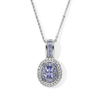 D'Joy Tansanit Schmuckset  ca. 50 cm 925 Silber Rhodiniert ca. 0,51 ct.