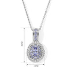 D'Joy Tansanit Schmuckset  ca. 50 cm 925 Silber Rhodiniert ca. 0,51 ct.