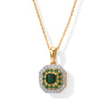 D'Joy AAAA Tsavorite Granat Schmuckset  ca. 50 cm 925 Silber 750 Gelbgold vermeil ca. 0,73 ct.