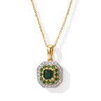 D'Joy AAAA Tsavorite Granat Schmuckset  ca. 50 cm 925 Silber 750 Gelbgold vermeil ca. 0,73 ct.