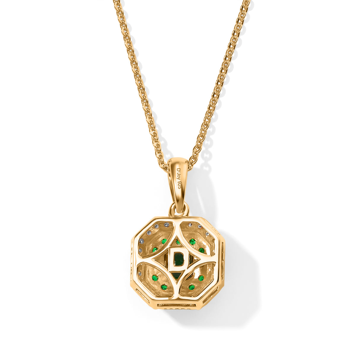 D'Joy AAAA Tsavorite Granat Schmuckset  ca. 50 cm 925 Silber 750 Gelbgold vermeil ca. 0,73 ct.