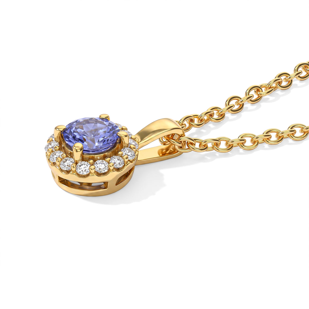 EVER TRUE Tansanit, Weißer Zirkon Schmuckset ca. 50 cm ca. 0,62 ct.