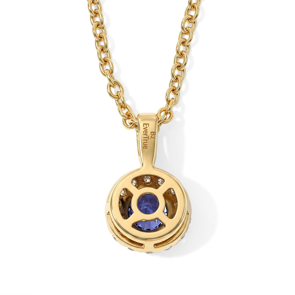 EVER TRUE Tansanit, Weißer Zirkon Schmuckset ca. 50 cm ca. 0,62 ct.