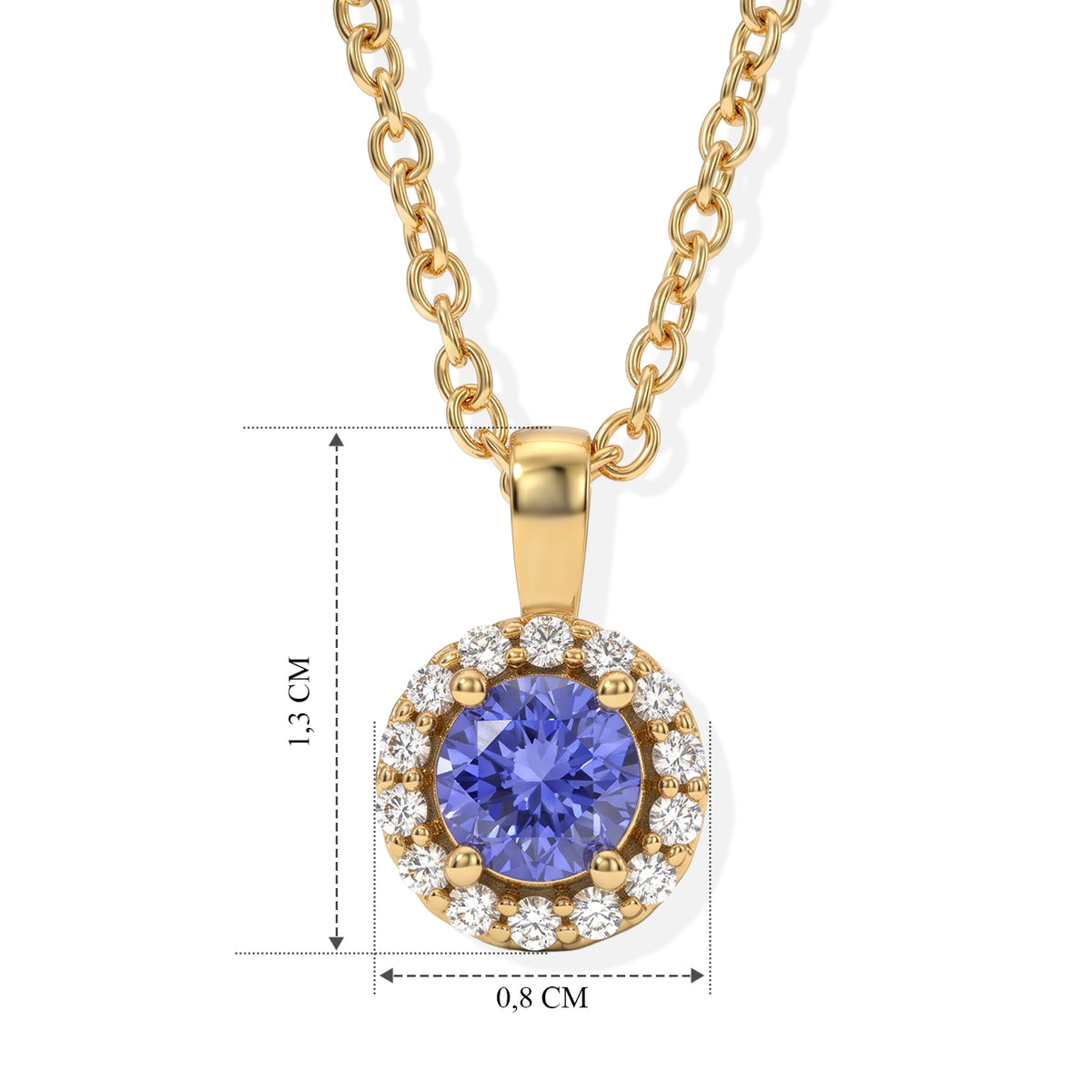EVER TRUE Tansanit, Weißer Zirkon Schmuckset ca. 50 cm ca. 0,62 ct.