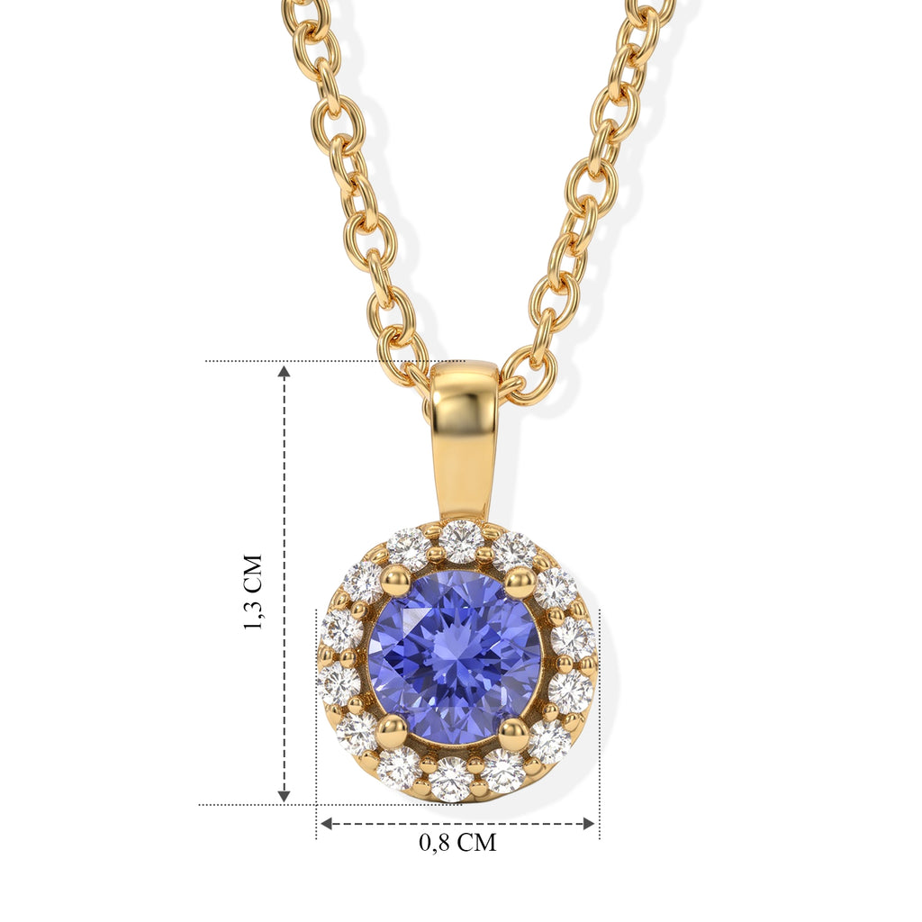 EVER TRUE Tansanit, Weißer Zirkon Schmuckset ca. 50 cm ca. 0,62 ct.