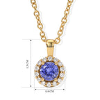 EVER TRUE Tansanit, Weißer Zirkon Schmuckset ca. 50 cm ca. 0,62 ct.