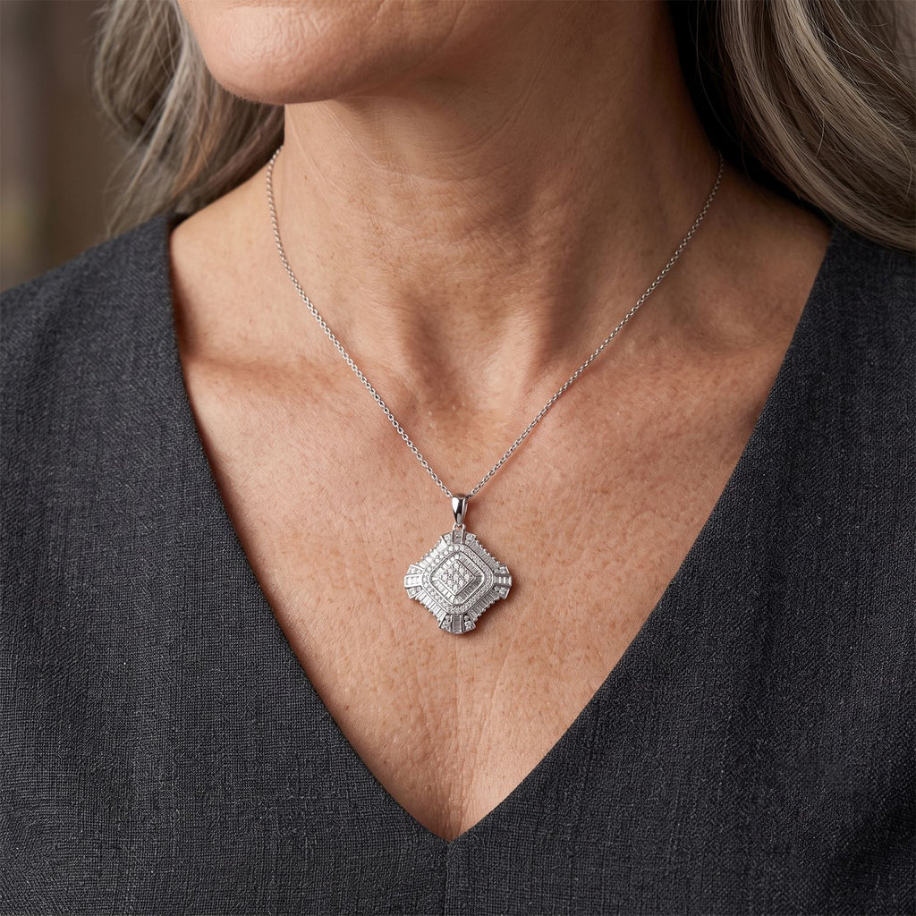 LUXURIANT DIAMOND - Lab Grown Diamant SI-GH Schmuckset ca. 45 cm 925 Silber Rhodiniert ca. 0,98 ct.