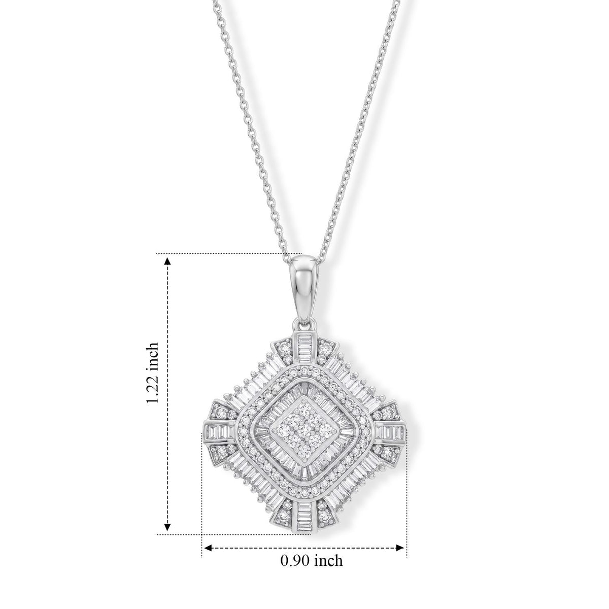 LUXURIANT DIAMOND - Lab Grown Diamant SI-GH Schmuckset ca. 45 cm 925 Silber Rhodiniert ca. 0,98 ct.