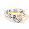 LUXURIANT DIAMOND - Lab Grown Diamant SI-GH Schmuckset 925 Silber 750 Gelbgold vermeil, 925 Silber Rhodiniert (Größe 16) ca. 0,10 ct.