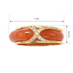 D'Joy Rote Jade, Weißer Zirkonia Schmuckset 925 Silber Vergoldet (Größe 19) 10.01 ct