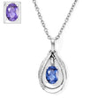 D'Joy Farbwechsel Fluorit Anhänger mit Kette, (9-14 Werktage Lieferzeit) ca. 50 cm 925 Silber Platiniert und Edelstahl Platiniert ca. 1.04 ct